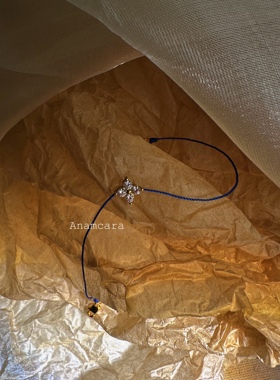 纯银镀金四叶草极细蜡线编织手绳