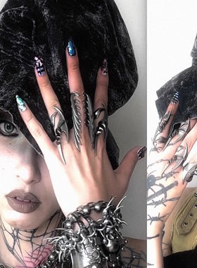 IIIMIII镀银异形组合拼接戒指