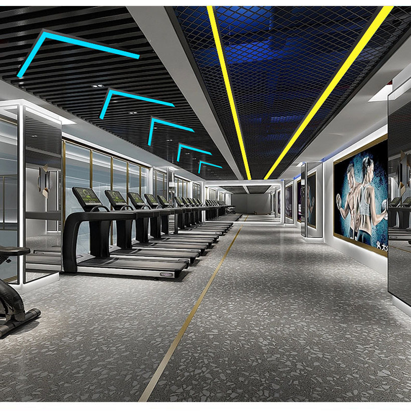 LED彩色方通灯长条灯健身房台球厅氛围灯超市商场舞蹈室办公吊灯 - 图0