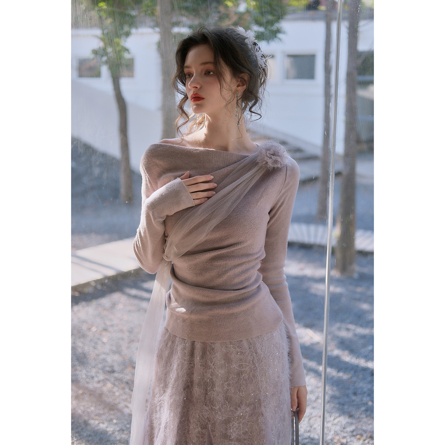 彼得潘大叔《忆沐棉》法式浪漫网纱设计上衣高级设计感半裙套装,淘宝优惠券,粉丝福利购,淘宝优惠卷