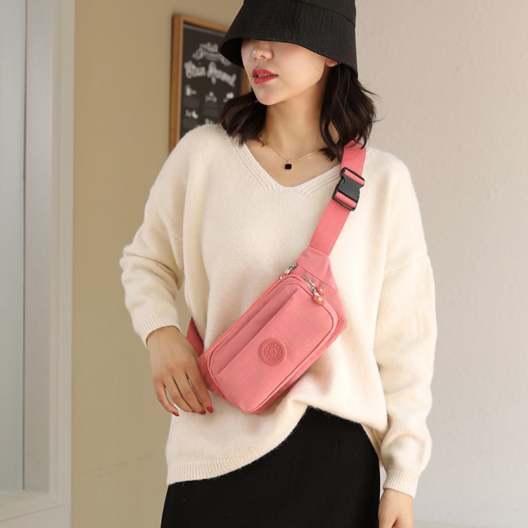 Silver cashier waist bag, multi-layer practical and wear-resistant sports chest bag