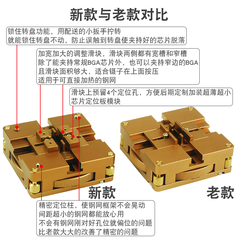 快速定位BGA植锡台锡球锡珠BGA返修植球台植锡座送12张万用钢网 - 图1