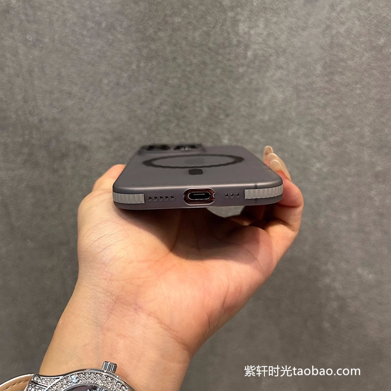 橙色侧边防滑条纹适用oppoFindx8s手机壳Reno13pro雾面瓦楞磁吸magsafe半透明磨砂防指纹无线充电硬壳高级感