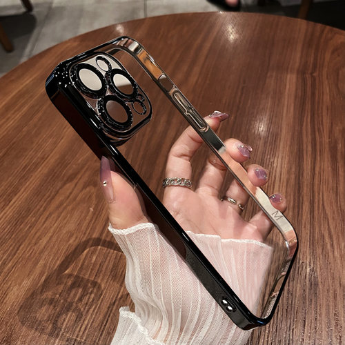 金属黑色电镀12硬壳13适用OPPOReno11/10手机壳8/9亚克力7pro全包镜头Findx7x/8透明x6/x5硅胶X3防摔N - 图0
