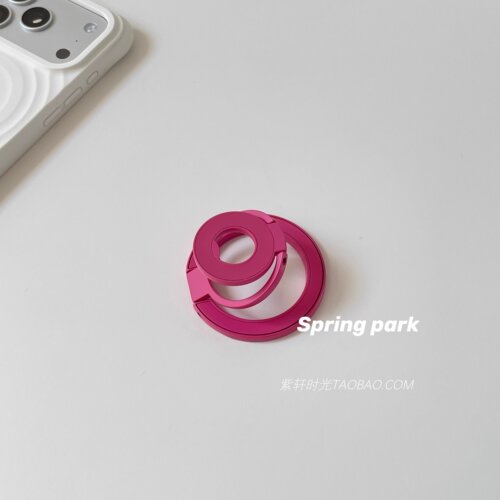 韩系ins风玫红色双面磁吸三折叠支架适用苹果17promax手机壳iPhone17pro波漾液态硅胶16pro白色耐脏15/14防摔 - 图2