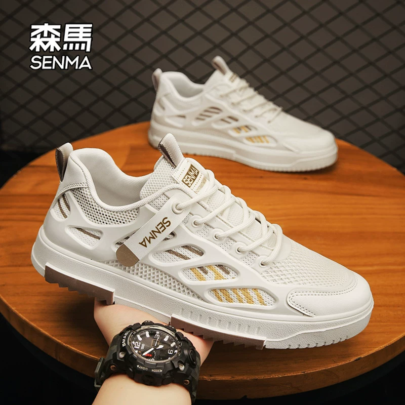 Мужские летние кроссовки Semir, новые 2026 года, аутентичные повседневные дышащие белые сетчатые кроссовки, популярные холщовые кроссовки-боcсы
