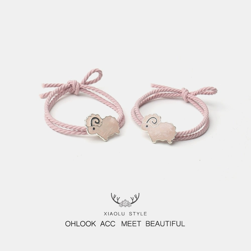 Розовый мультяшный аксессуар для волос, свежая милая универсальная резинка, простой и элегантный дизайн