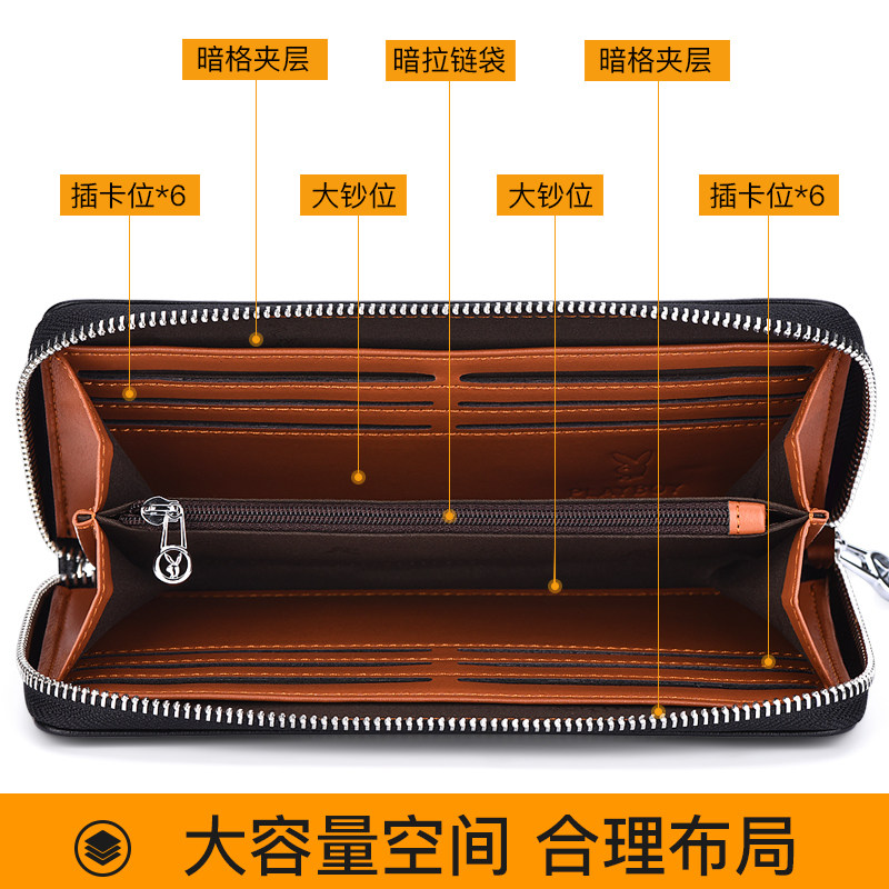 花花公子长款潮牌2019新款真皮钱包 悦豪箱包钱包