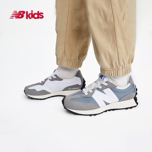 Newbalance nb官方童鞋 4-14岁中大童春季经典拼接运动休闲鞋327 - 图0