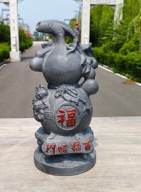复古怀旧圆雕天然青石石葫芦