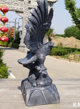 嘉祥石雕石头圆雕雄鹰展翅