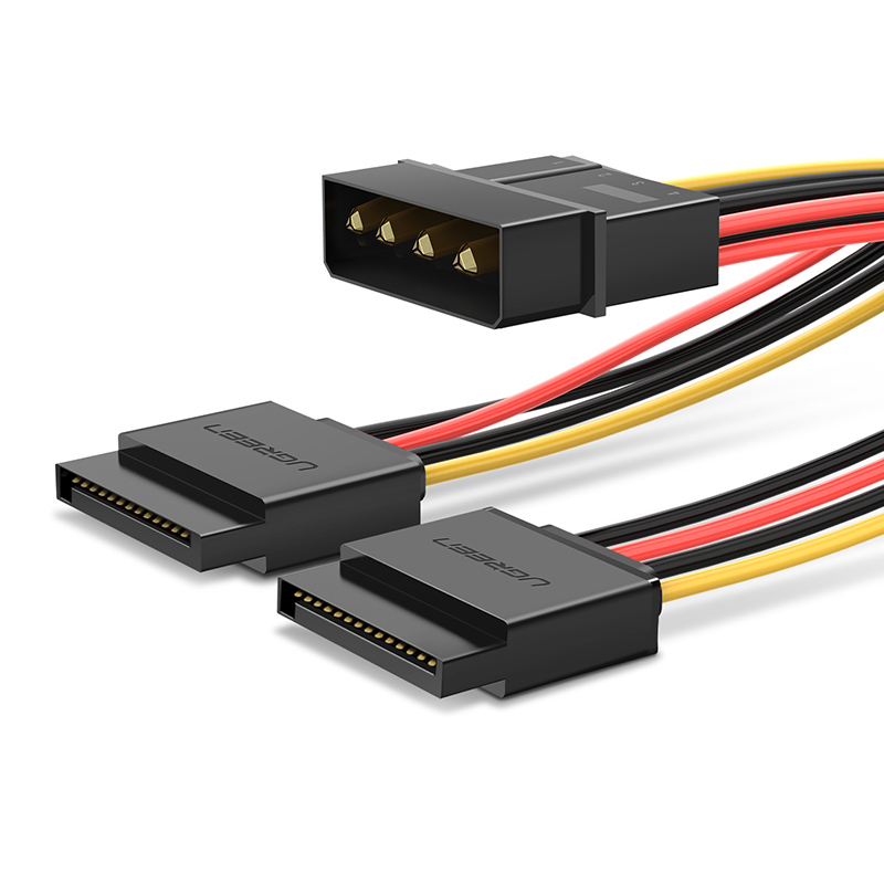 绿联sata硬盘电源线台式机电脑ide转接线D4pin15pin一分二延长线-图0