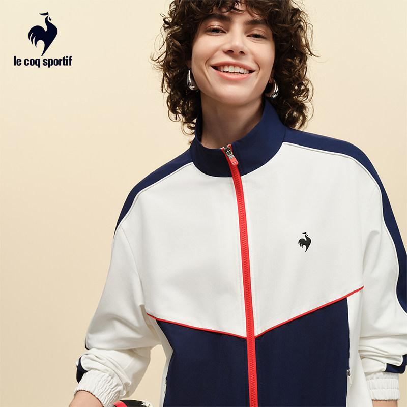 乐卡克法国公鸡2025年秋季新品男女同款时尚撞色外套运动翻领开衫,淘宝优惠券,粉丝福利购,淘宝优惠卷