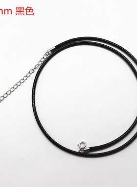 S925纯银扣子蜡皮绳子颈绳diy