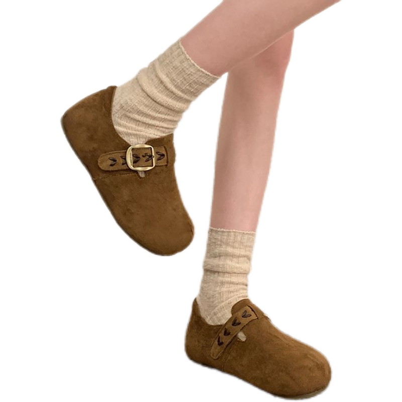 内增高厚底全包勃肯鞋女鞋子2026春季新款一脚蹬丑萌豆豆乐福单鞋,淘宝优惠券,粉丝福利购,淘宝优惠卷