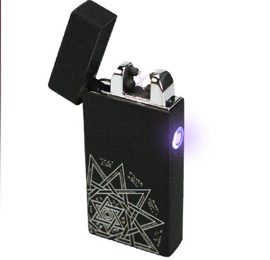 DNF正品圣耀打火机  双电弧充电打火机 起源火机 USB接口感应灯光