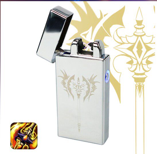 DNF正品圣耀打火机  双电弧充电打火机 起源火机 USB接口感应灯光