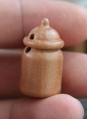 桃木雕刻有吃有喝 手工雕刻工艺品 奶瓶 平安 饰品配件饰品
