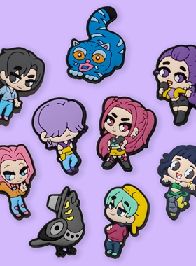 猎魔女团卡通洞洞鞋花crocs鞋扣可拆卸智必星装饰K-POP周边纪念品