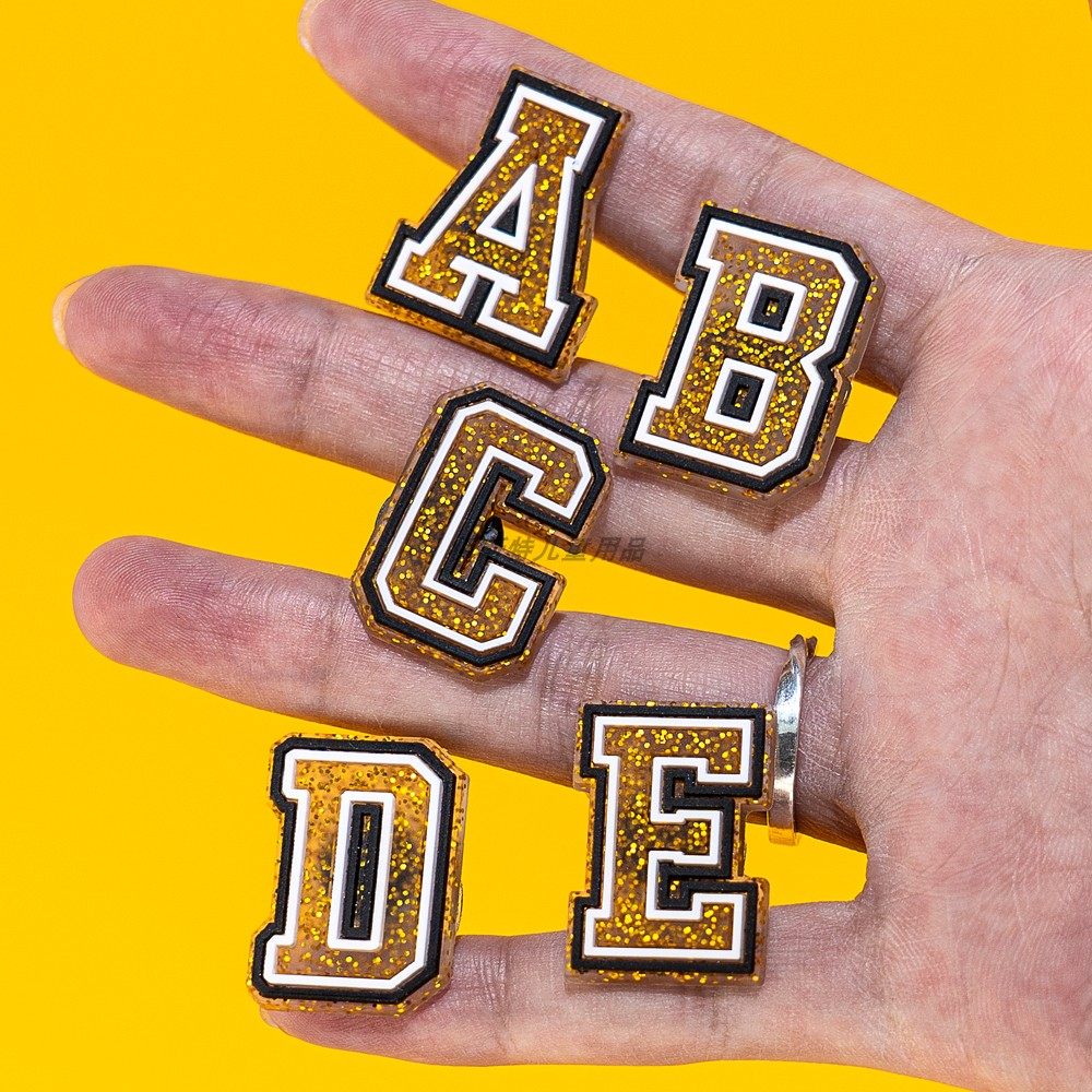 金粉字母洞洞鞋花卡通crocs鞋扣拖鞋花扣装饰品可拆卸配件小礼品,淘宝优惠券,粉丝福利购,淘宝优惠卷