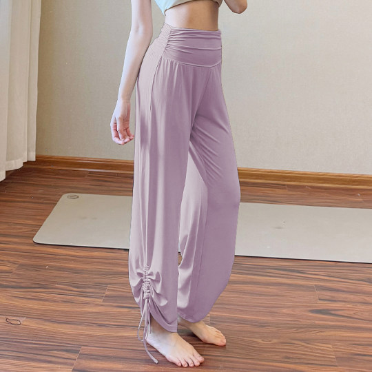 多巴胺高腰宽松绝美健身裤女运动裤普拉提训练内观流舞蹈瑜伽服秋