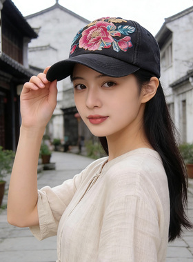 2026新款刺绣牛仔棒球帽女防晒