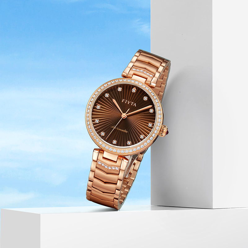 专柜高圆圆同款心弦飞亚达女表镶钻防水自动机械女士手表LA869009 - 图1