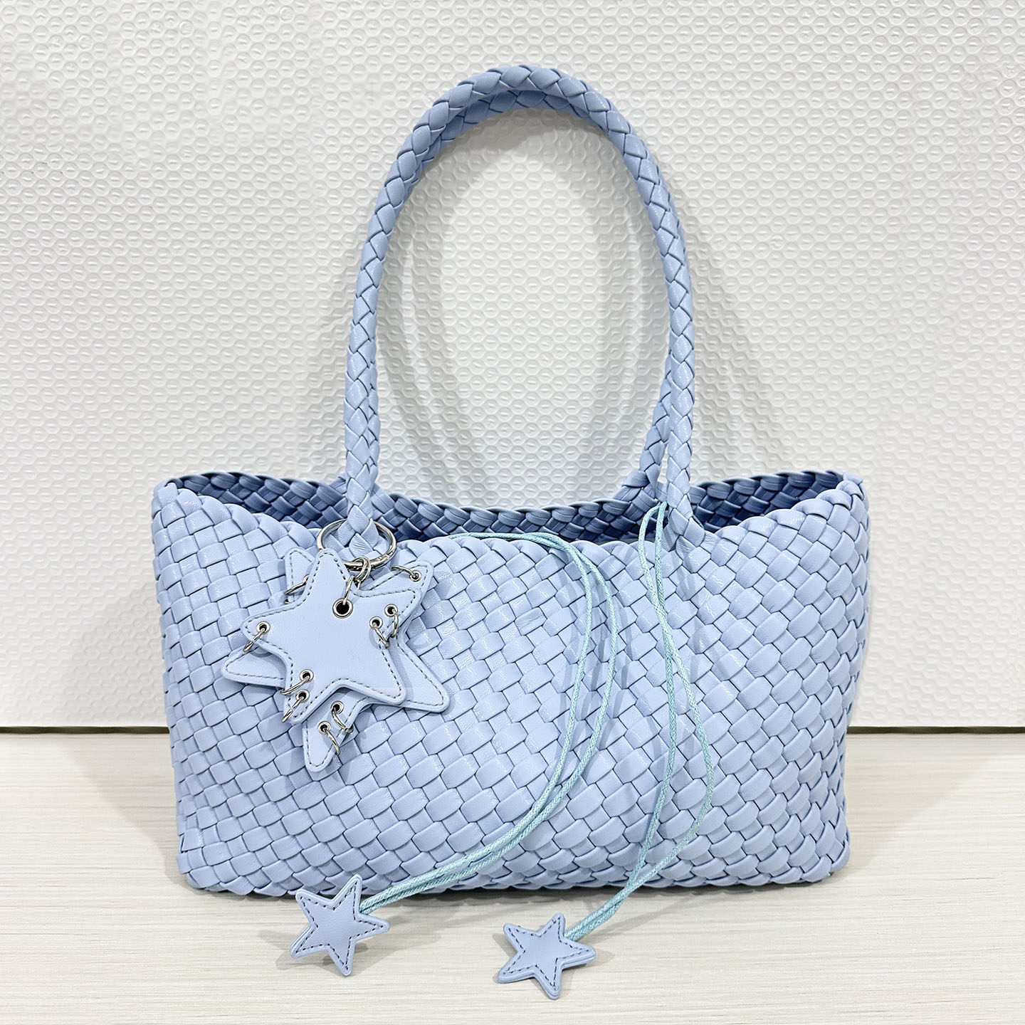 2025新款包包星星手工编织香槟托特包中号大容量枪枪同款手提单肩,淘宝优惠券,粉丝福利购,淘宝优惠卷