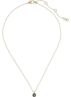 代购kate spade女士吊坠项链优雅简约精致轻盈黑色方形6mm