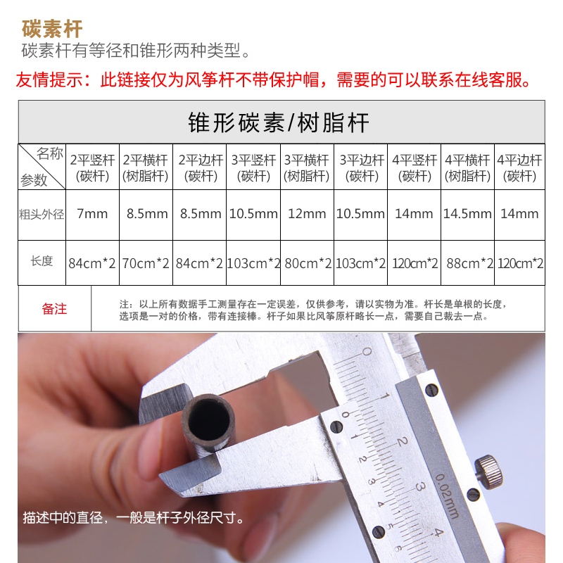 潍坊风筝百特风筝杆锥形碳杆碳素杆树脂杆王侉子风筝杆-图0