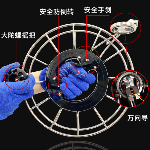 潍坊不锈钢握轮风筝线轮成人静音大轴承防倒转握盘风筝轮 - 图1