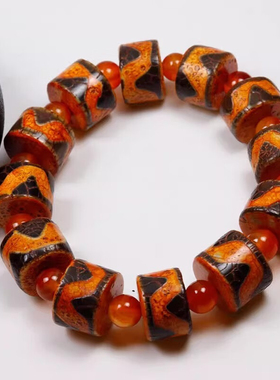 西藏男士玛瑙天珠虎牙天珠