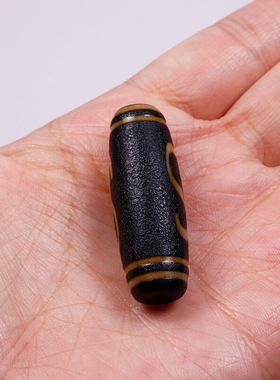 老天珠吊坠藏密火供开片金钱勾S天珠玛瑙玉髓挂件佛配饰天然玉石