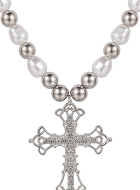 跨境外贸欧美风走创意夸张个性时尚欧美跨境款热销仿珍珠项链创意