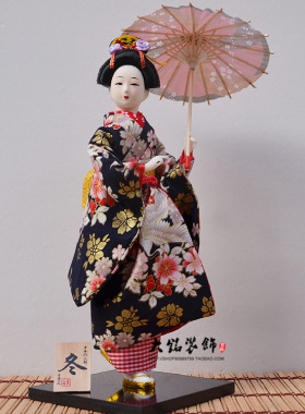 12寸料理餐厅装饰艺妓日本人偶人形和服娃娃娟人日式摆件家居礼品