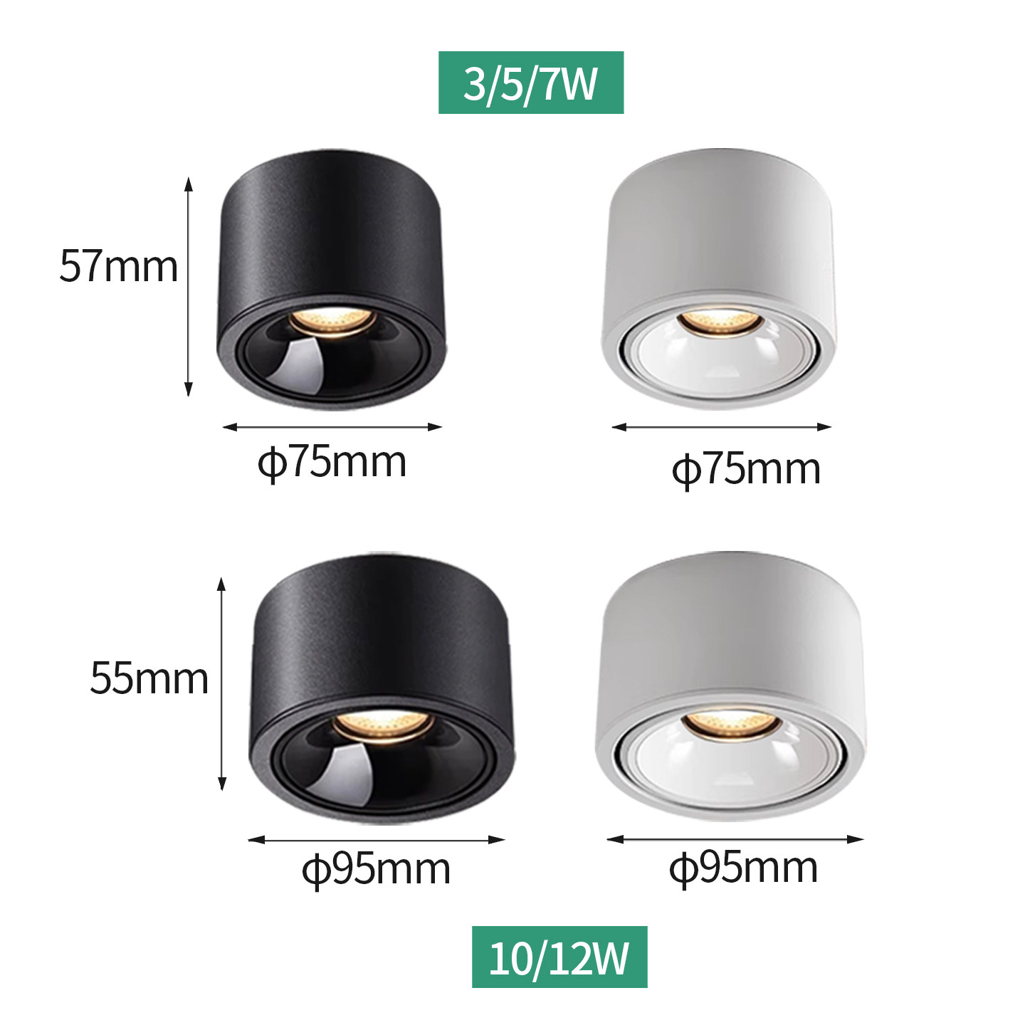 可调角度明装射灯LED小山丘光效筒灯 客厅背景墙防眩光家用无主灯,淘宝优惠券,粉丝福利购,淘宝优惠卷