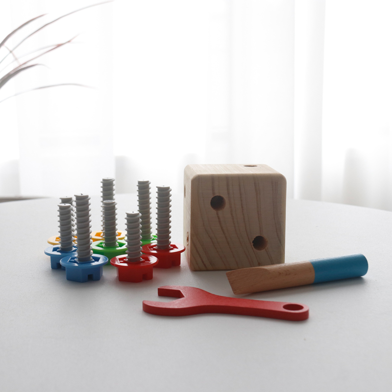 儿童木质拧螺丝螺母忙碌块3岁益智早教玩具幼儿园中班大投放材料 - 图3