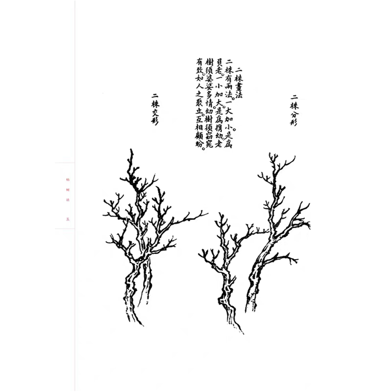 水墨芥子园·树谱山石谱芥子园画传画谱原版木刻与水墨临摹对照山水画册画集绘制精美初学者国画入门教程教材江西美术出版社贾志发-图1