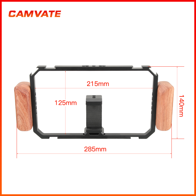 CAMVATE肯莫威通用智能手机全笼套件带可调节手机夹木制手柄 2924 - 图3