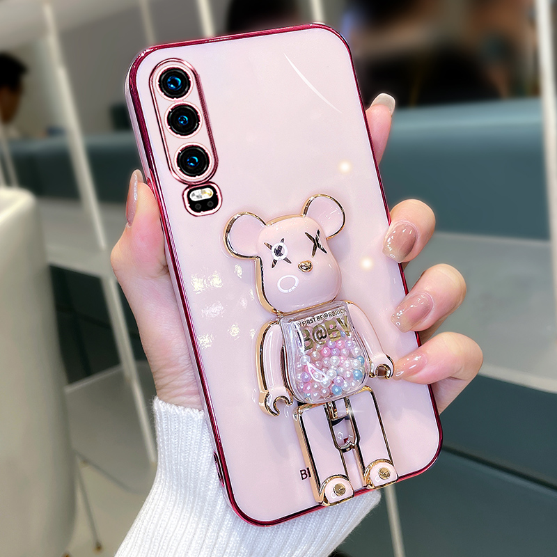 适用华为p30手机壳新款p30pro电镀糖果熊支架HuaweiP30全包保护套女款硅胶防摔软壳p30por潮牌高级感 - 图2