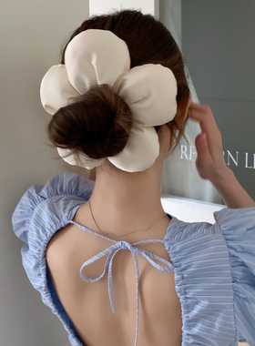 小众高级感博主风海绵花朵发圈立体面包发绳度假风大肠圈发饰头饰