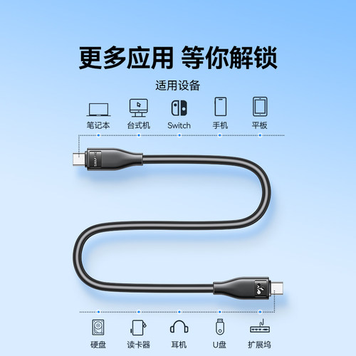 山泽全功能typec线双头快充电数据线pd100W高速传输4K视频投屏电脑显示器连接线笔记本平板手机苹果pocket4 - 图3