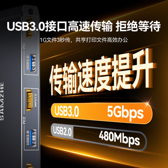 Shanze HDMI2.1 KVM switch 2 in 1 out screen splitter 8K60Hz ultra-clear screen splitter shared USB printer keyboard and mouse computer connected to monitor