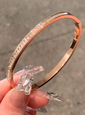 满天星情侣钛钢对戒手镯手环高级感冷淡风时尚