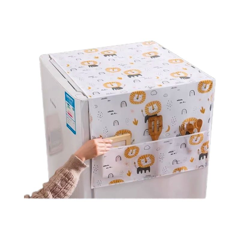 Household refrigerator dustproof cover multi-function cover cloth PEVA waterproof oilproof refrigerator cover towel home fabric dustproof bag
