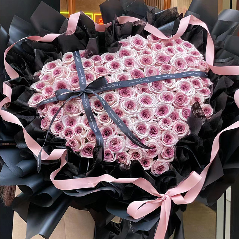 七夕送女朋友鲜花99朵薄雾紫玫瑰花束生日情人节礼物鲜花同城配送