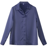 秋安 Рубашка, осенний шифоновый лонгслив, коллекция 2022, V-образный вырез, облегающий крой