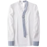 Осенняя рубашка, сексуальный лонгслив, галстук, V-образный вырез, в корейском стиле