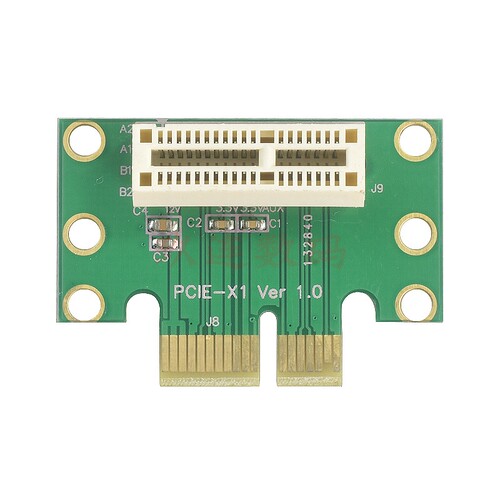 PCI-E转接卡 PCI-E1x转向卡横向显卡转接卡小机箱转接卡1X延长头4X 90度pci卡PCI-E横向转向卡pci-e显卡1X X4 - 图1