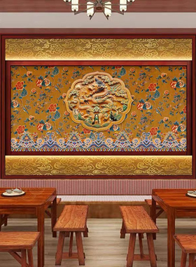 故宫红墙纸自粘新中式红色墙壁纸背景墙贴纸壁纸网红墙面装饰贴画